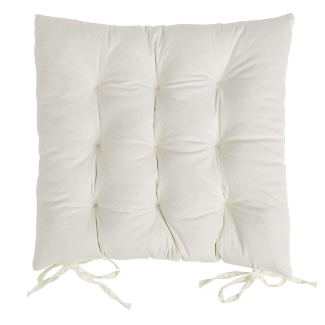 Galette de chaise carrée beige 38x38cm