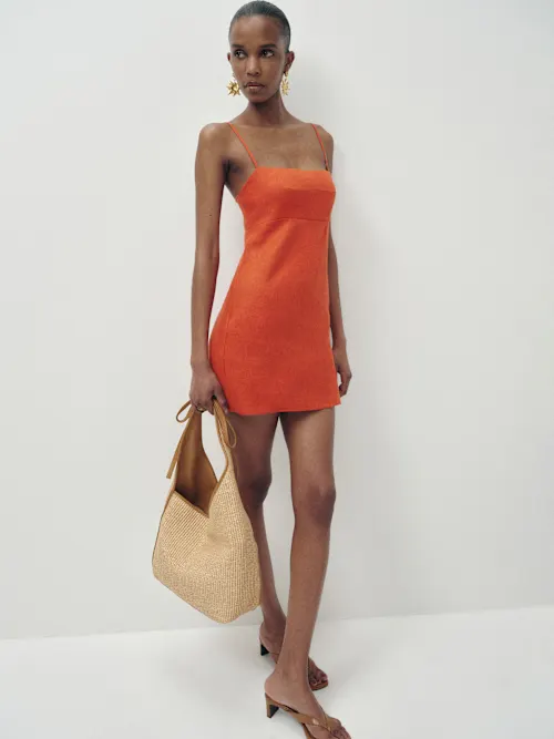 Demi Linen Dress-Chili Mango