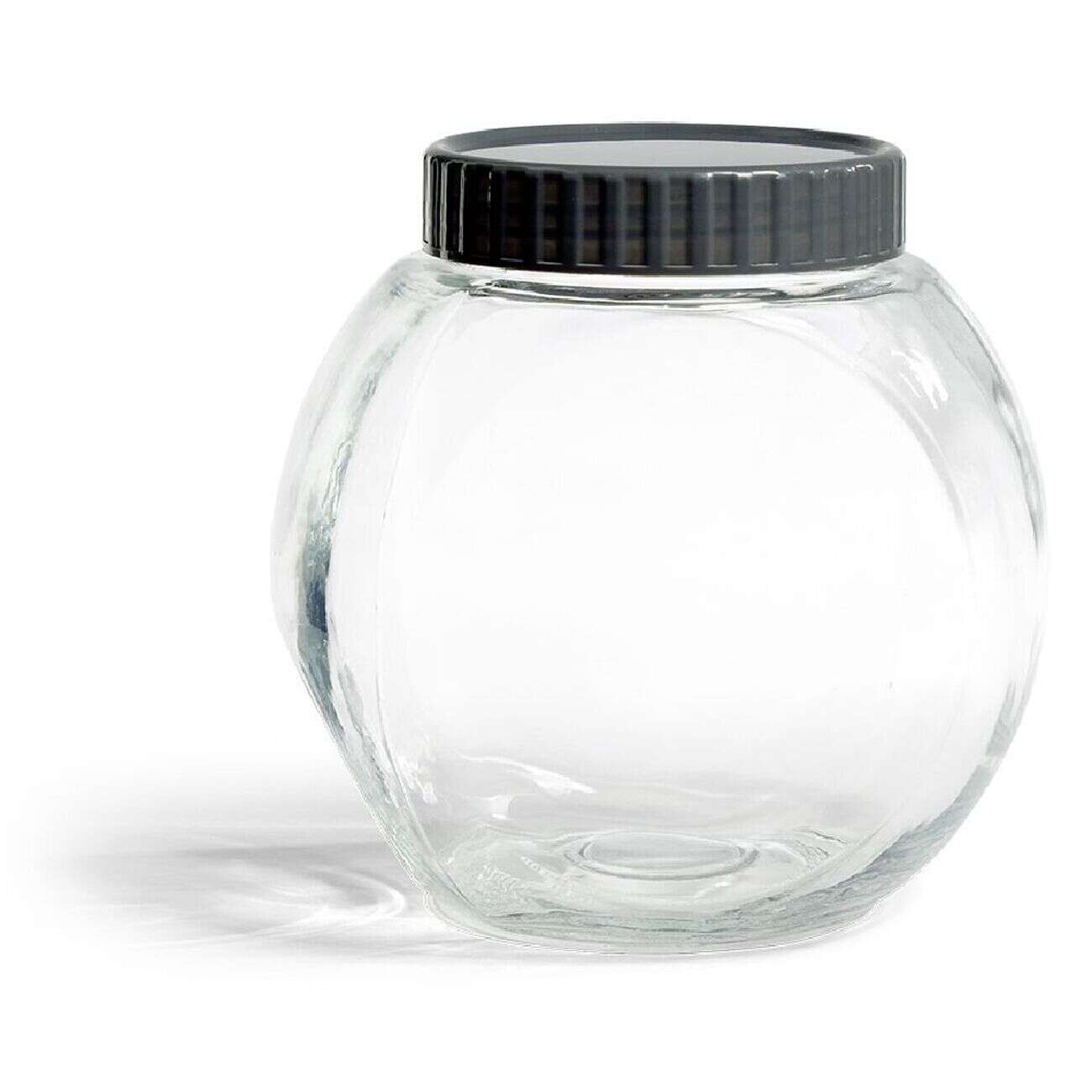 Pot en verre transparent avec couvercle plastique - 17,5x12,5xH.17cm
