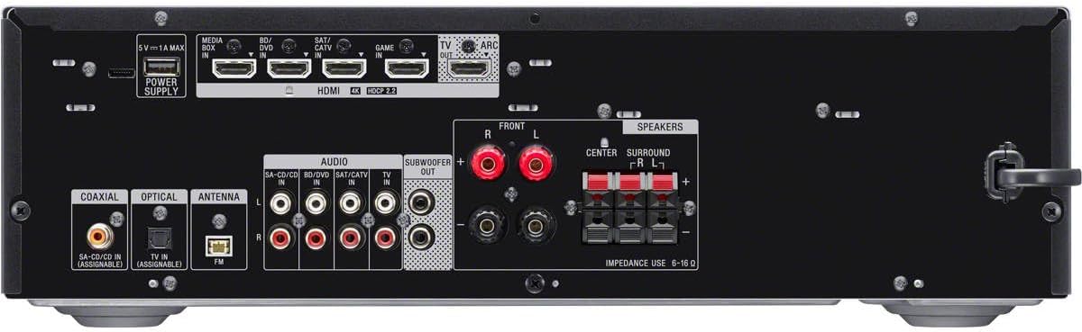 Sony STRDH590 5.2 Channel Surround Sound Home Theater Receiver: 4K HDR AV Receiver with Bluetooth Black