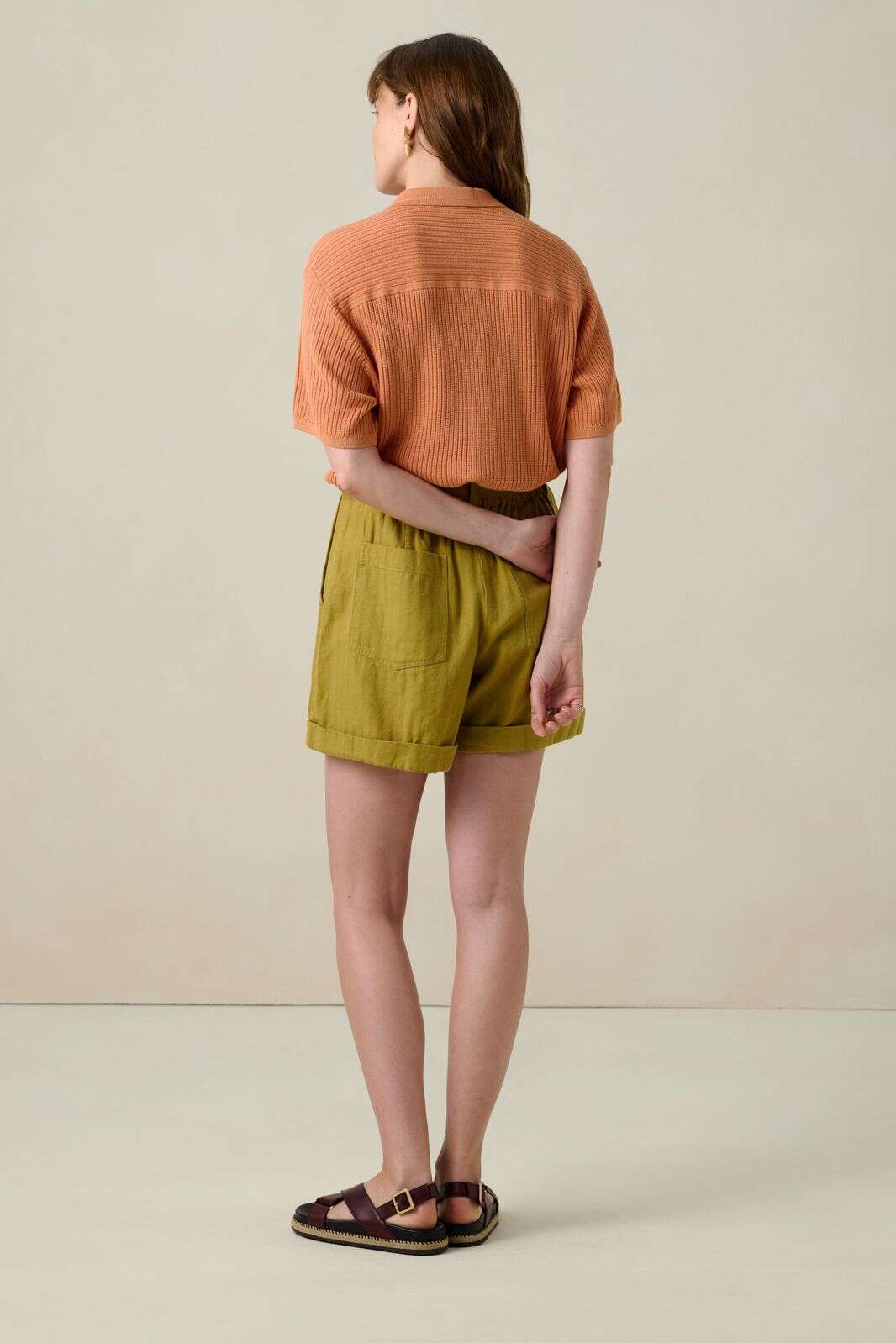 Lichtgroen herringbone short