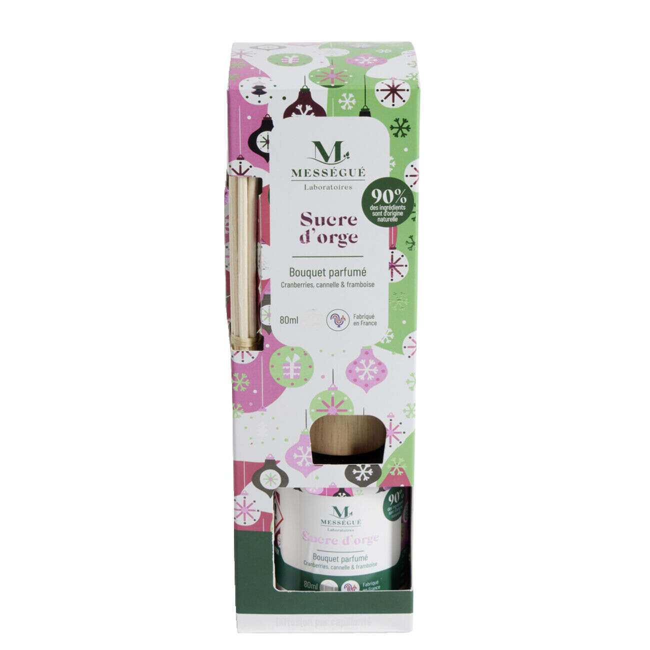 Diffuseur à bâtonnets 80ml Mességué bouquet parfumé sucre d'orge