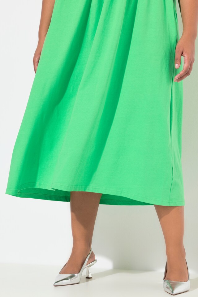 Keyhole Neckline Short Sleeve Empire Waist Knit Dress