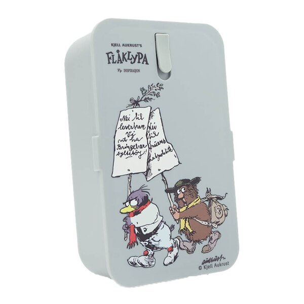 Flåklypa matboks 8x12x19 cm Retro grå