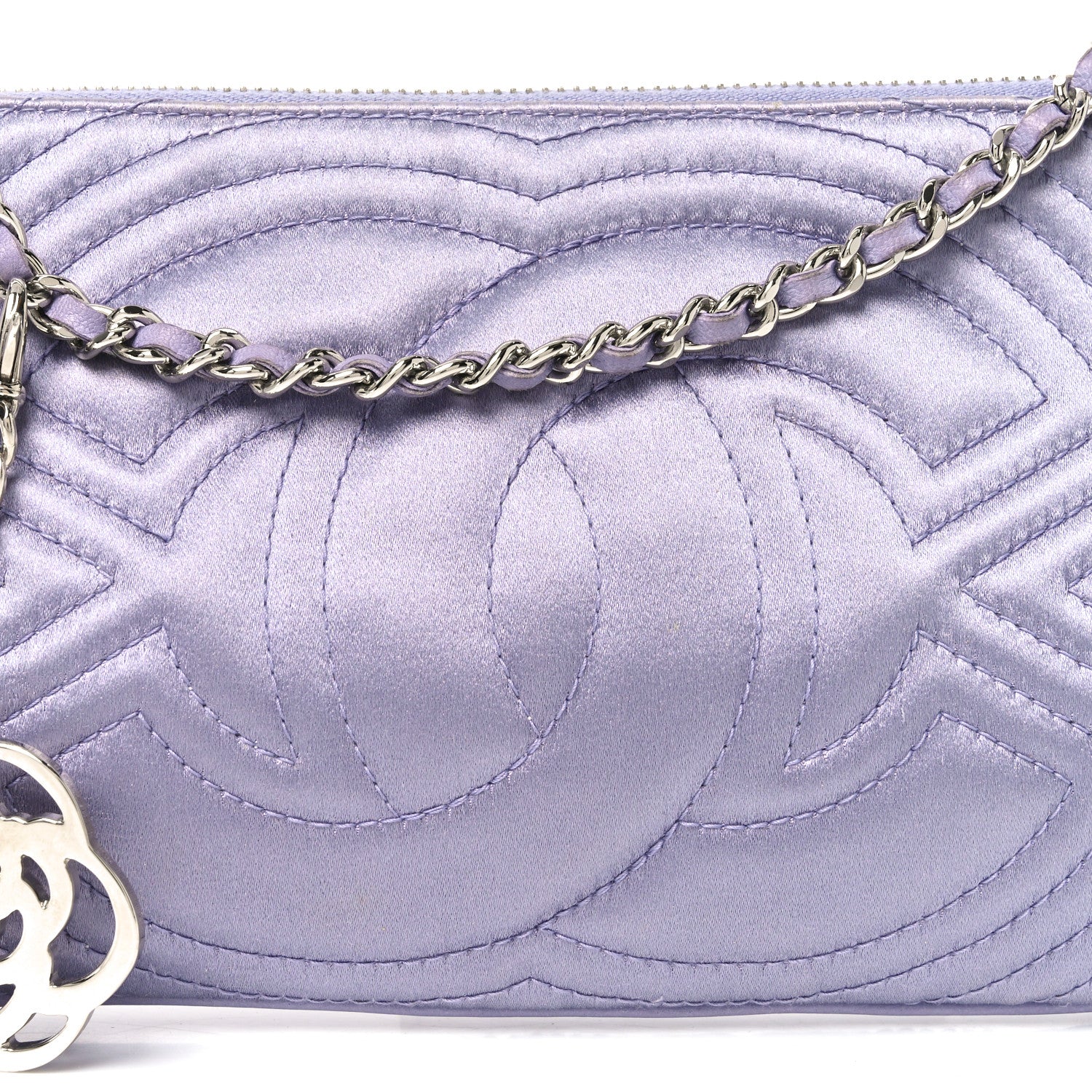 Satin Camellia Evening Bag Light Purple