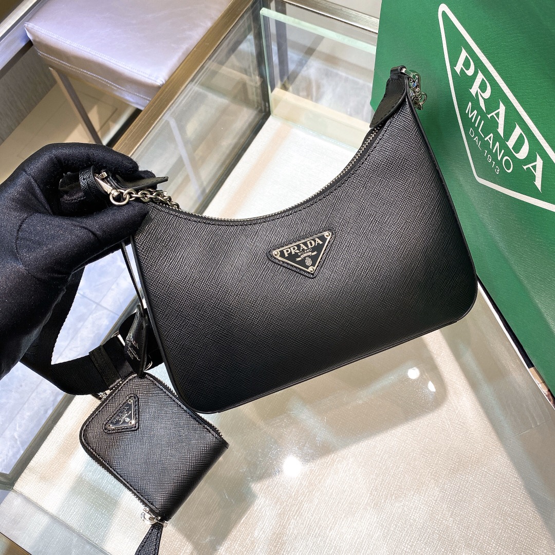 Pra Re-Edition 2005 Re-Nylon Mini Bag Black For Women, Women's Bags 8.6in/22cm 1NE204_R064_F0002