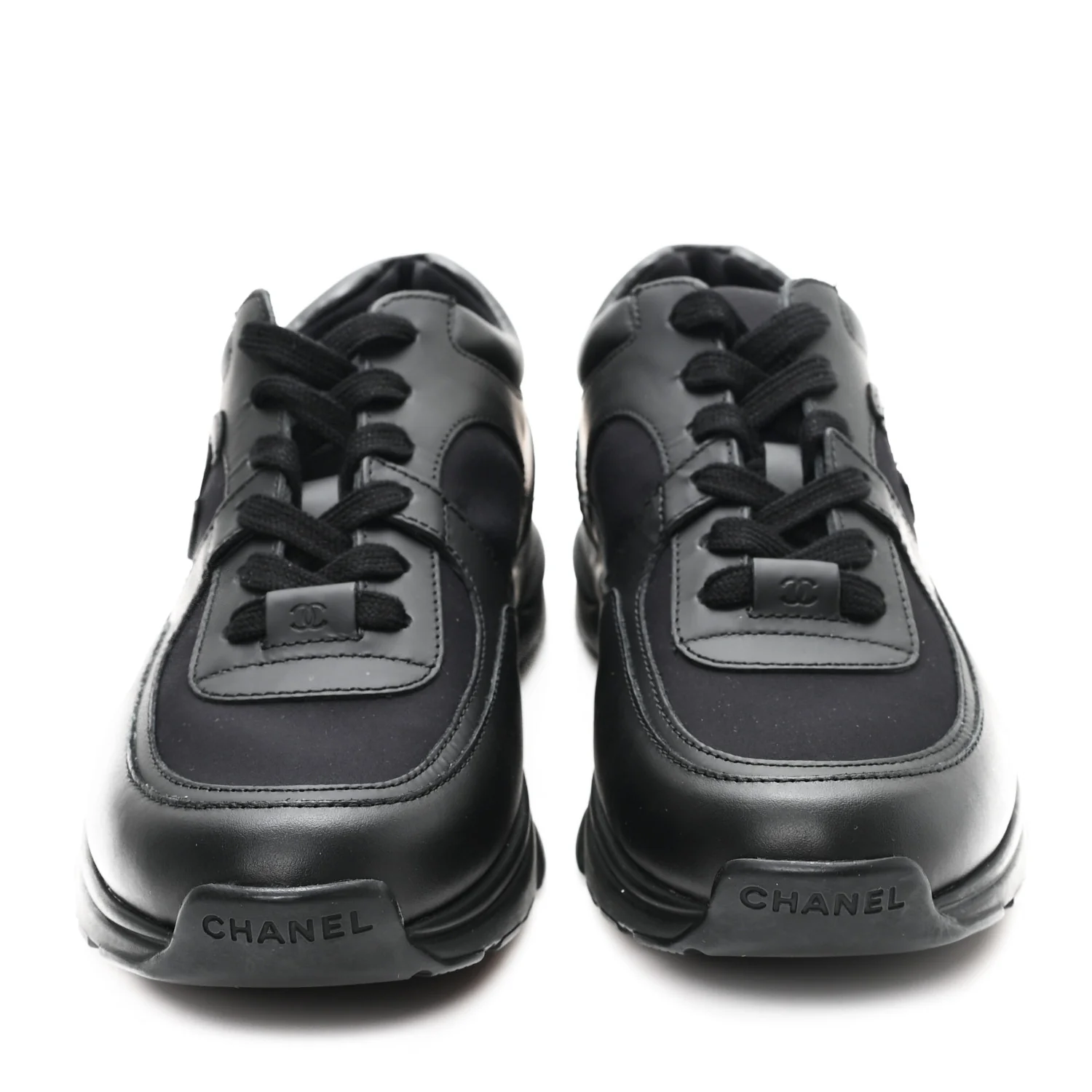 Calfskin Lambskin CC Uniform Sneakers 41 Black