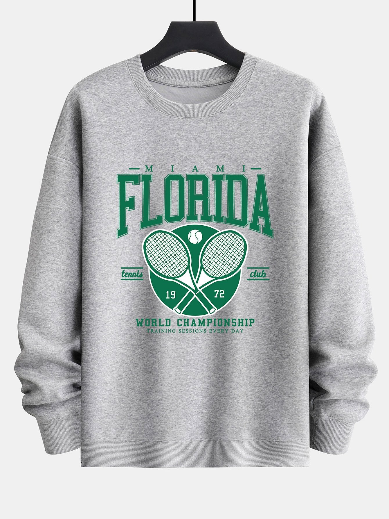 Sweat-shirt coupe décontractée à imprimé tennis de Floride