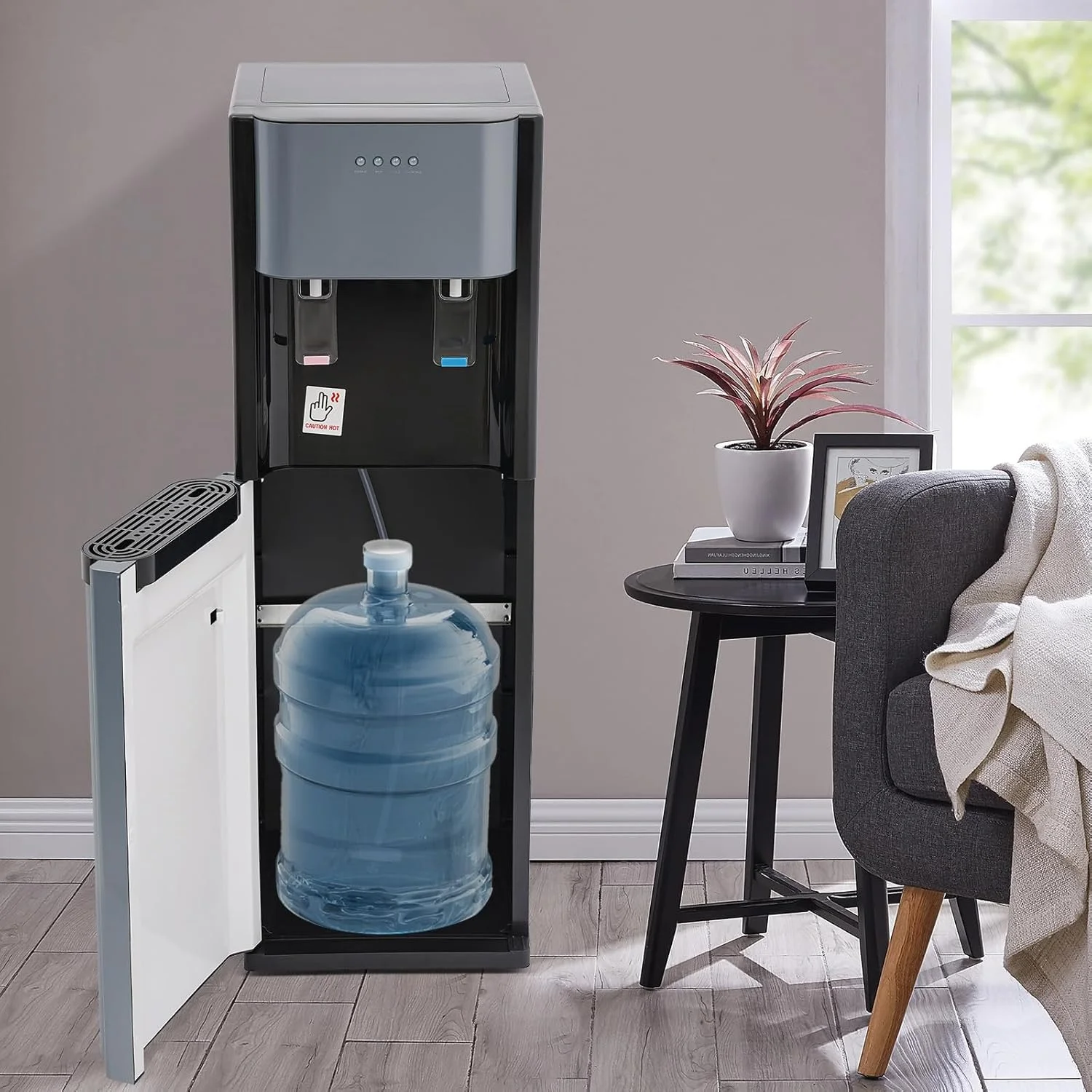 5.28 Gallon Bottom Loading Water Cooler Dispenser, 2 Temperatures Available with Hot, Cold, Practiacal Freestanding Water Dispenser for Both Home Offices Nurseries Kitchens.(Dark Gray)(Dark Gray) - Image 2