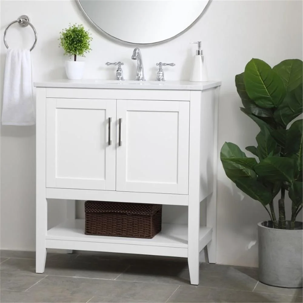 30 inch Single Bathroom Vanity in White(White) - Image 2