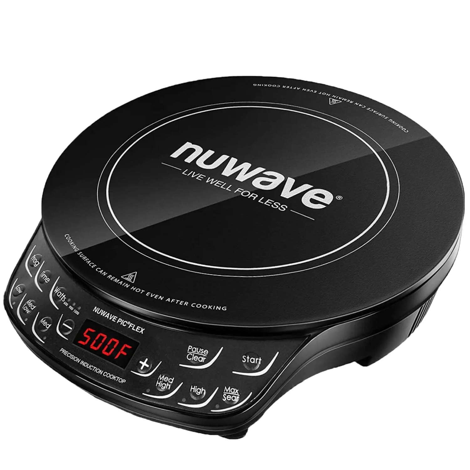 Portable Induction Cooktop Flex with 10 25 inch Shatter Proof Ceramic Glass, Large 6 5 inch Heating Coil, 3 Wattage Settings 600, 900 1300 Watts Image 3