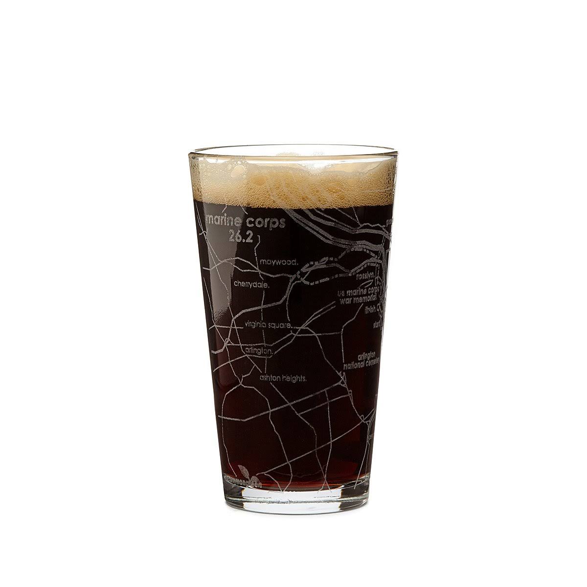 Marine Corps 26.2 - Marathon Map Pint Glass Standard (No Custom Additions)