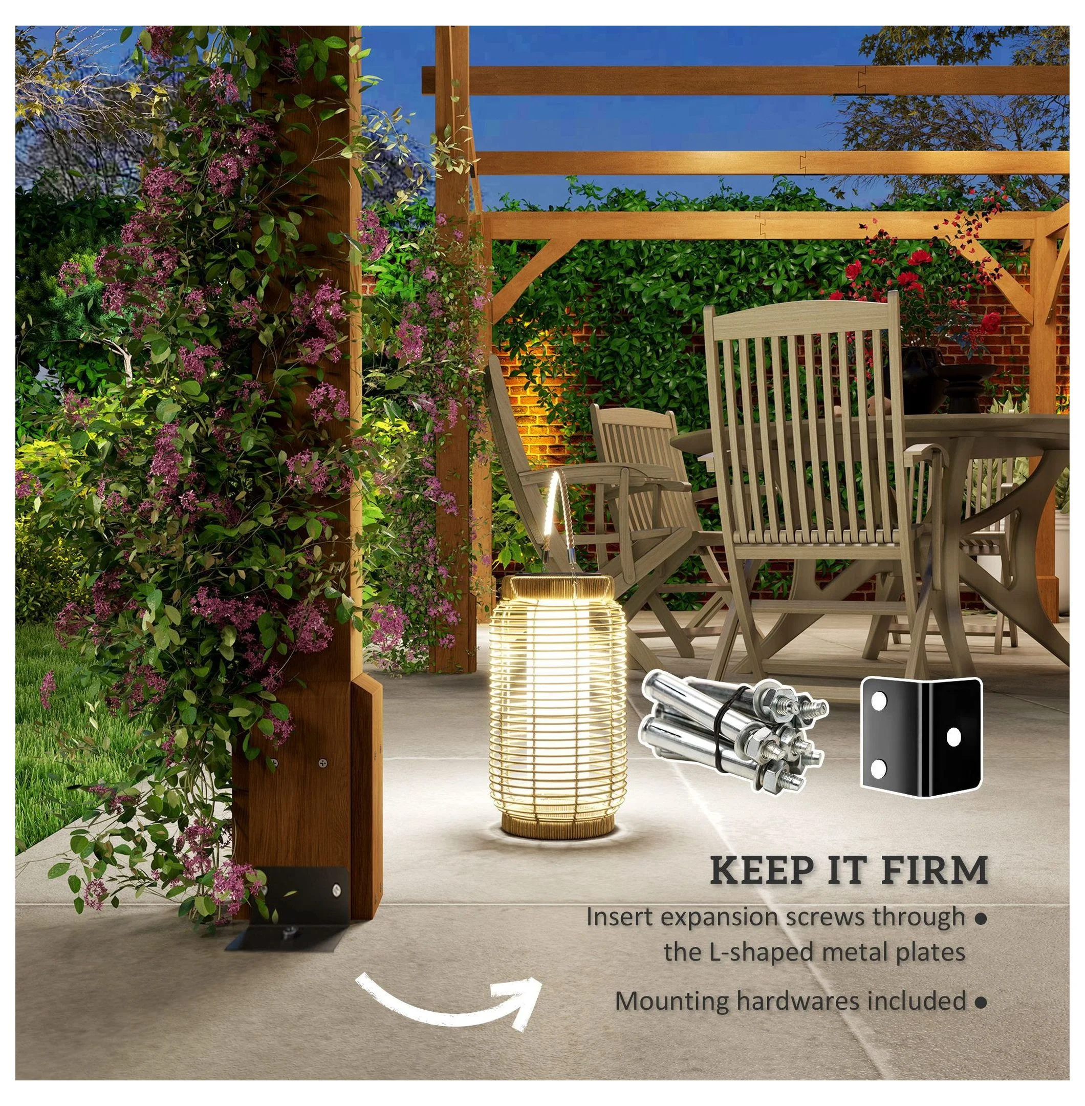 20x10ft Wood Pergola, Outdoor Gazebo Grape Trellis Dark Brown Image 7