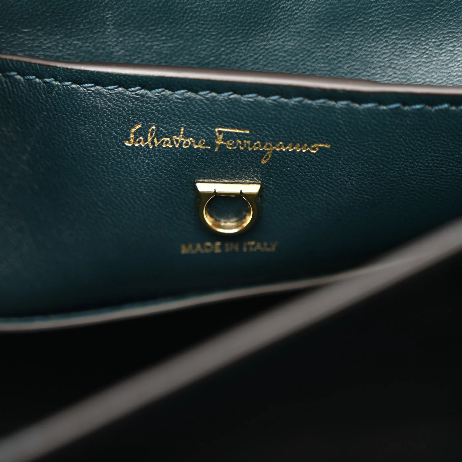Calfskin Embossed Small Margot Top Handle Divisa Green