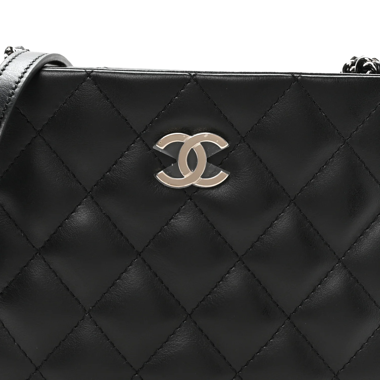 Lambskin Quilted Uniform Crossbody Bag Black