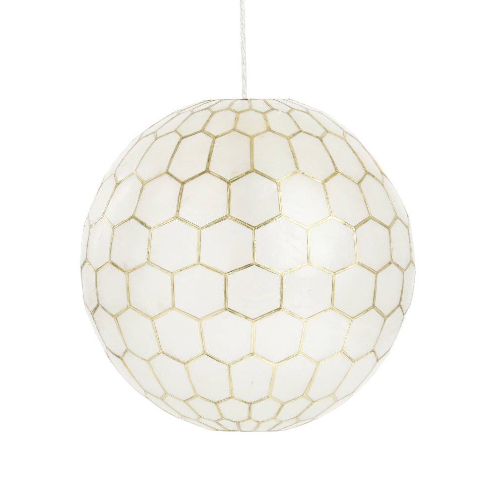 Olwen 1 - Light Unique Globe Pendant with Capiz Accents Joss & Main Finish: Gold, Size: 11