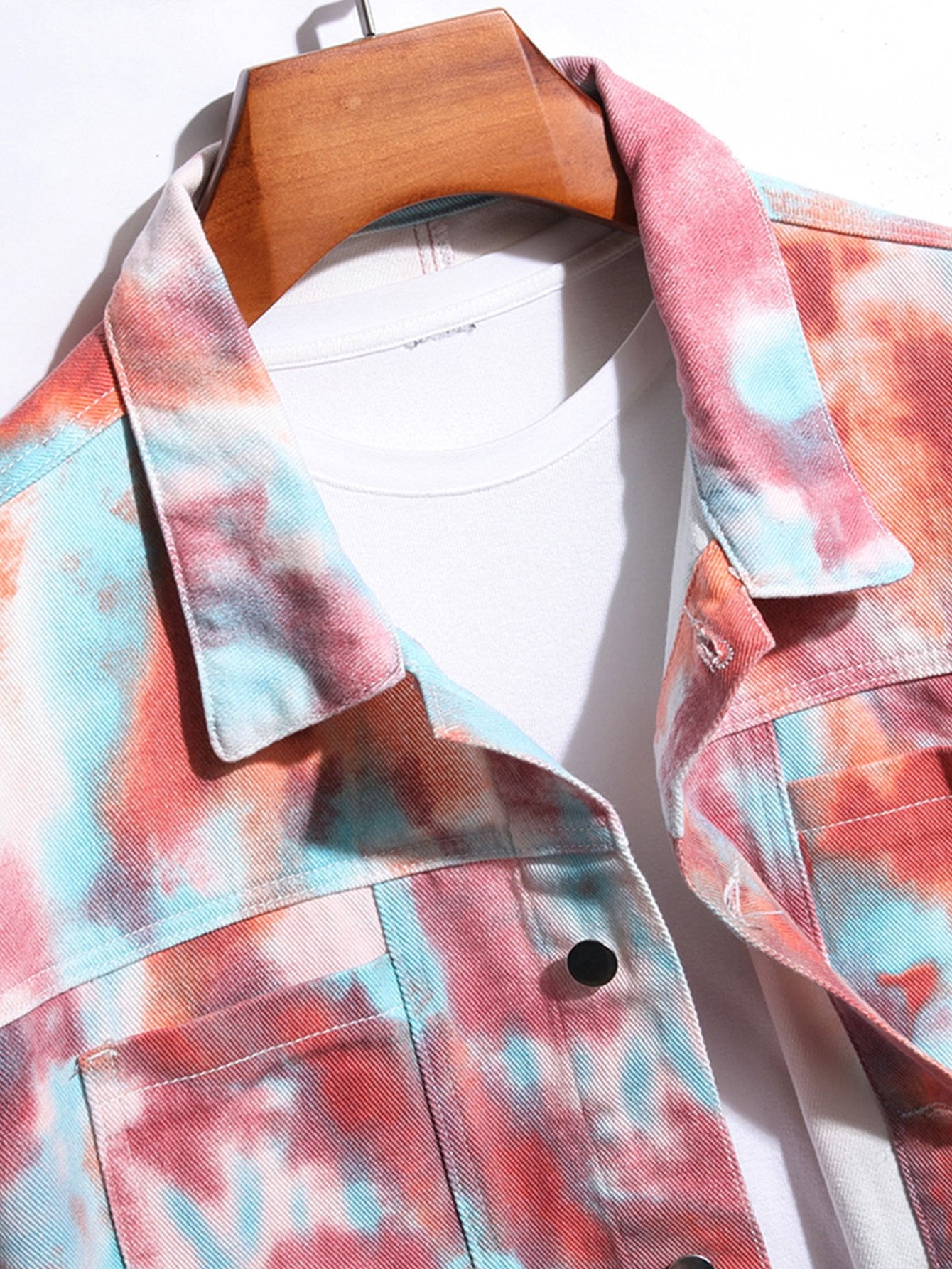 Veste de travail en jean tie-dye