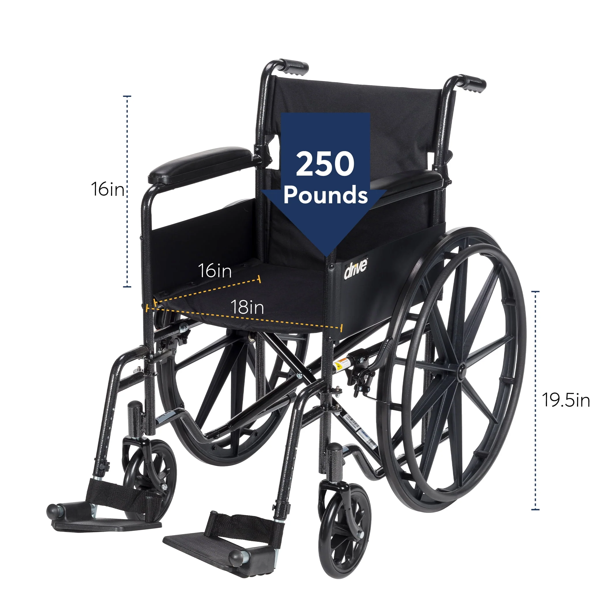 Silver Sport 1 Wheelchair with Full Arms and Swing away Removable Footrest Image 6