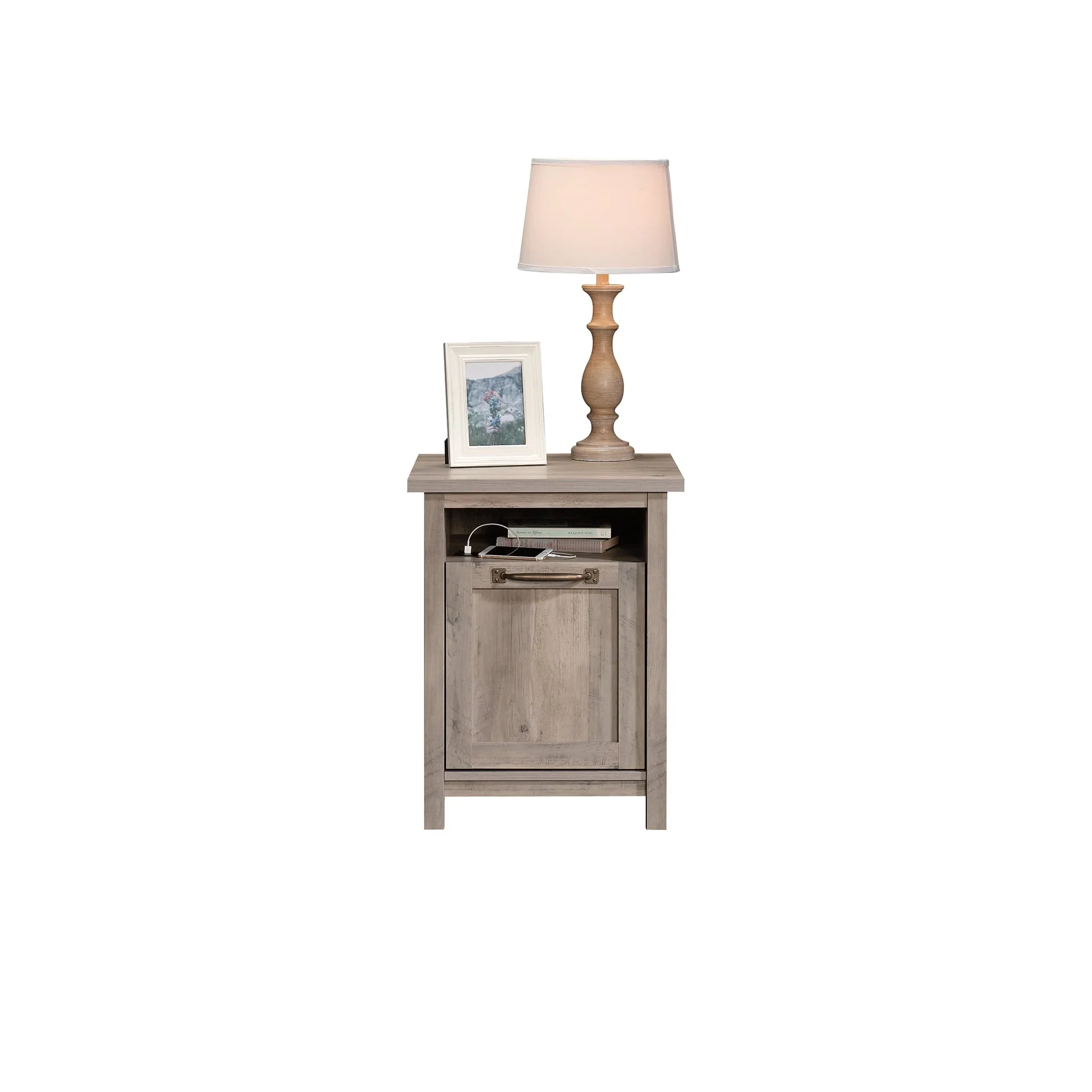 Better Homes & Gardens Modern Farmhouse USB Nightstand, Rustic Gray