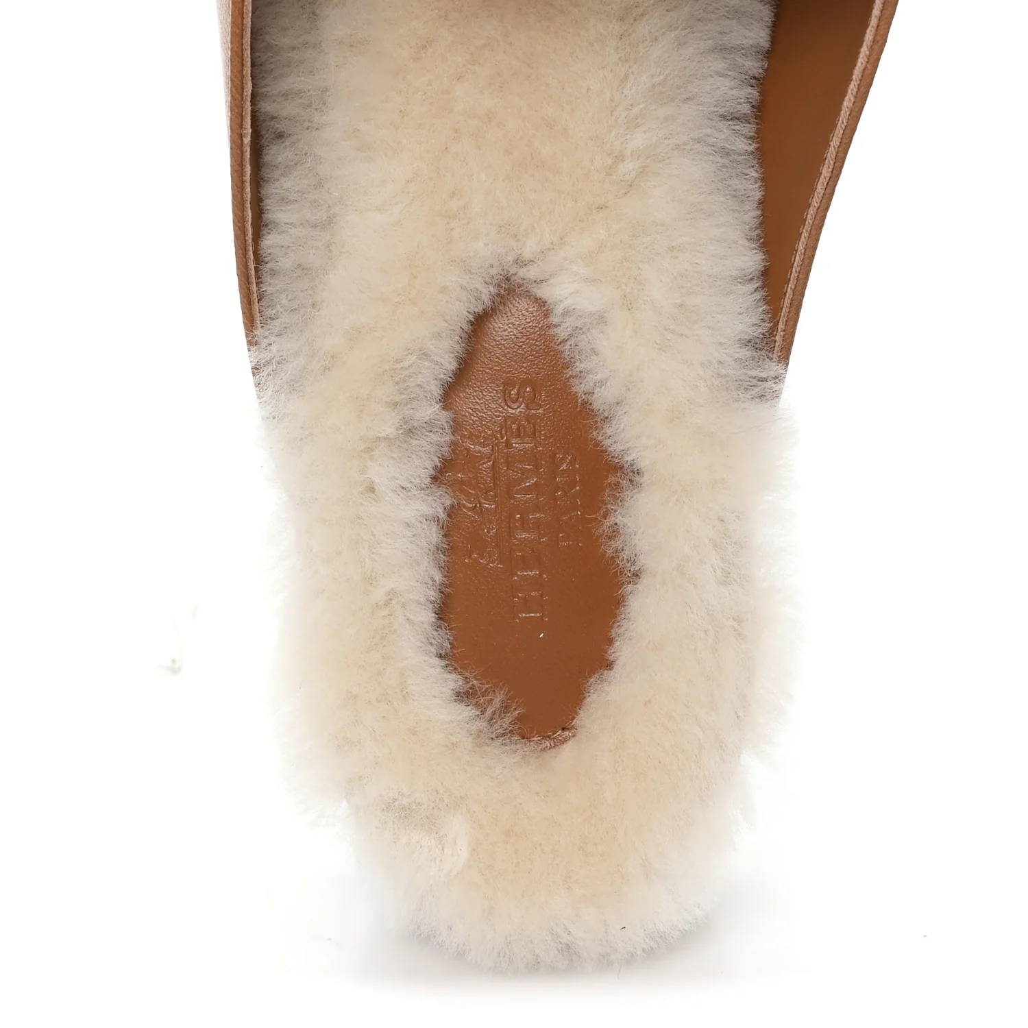 Goatskin Shearling Womens Oz Mules 40 Naturel Ecru
