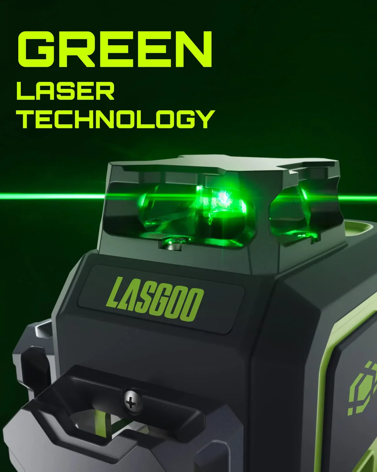 Laser Level 3x360�� LASGOO with Remote Control, 2 Rechargeable Batteries, 100FT Range, 360�� Magnetic Rotating Stand, IP54, 3Ds