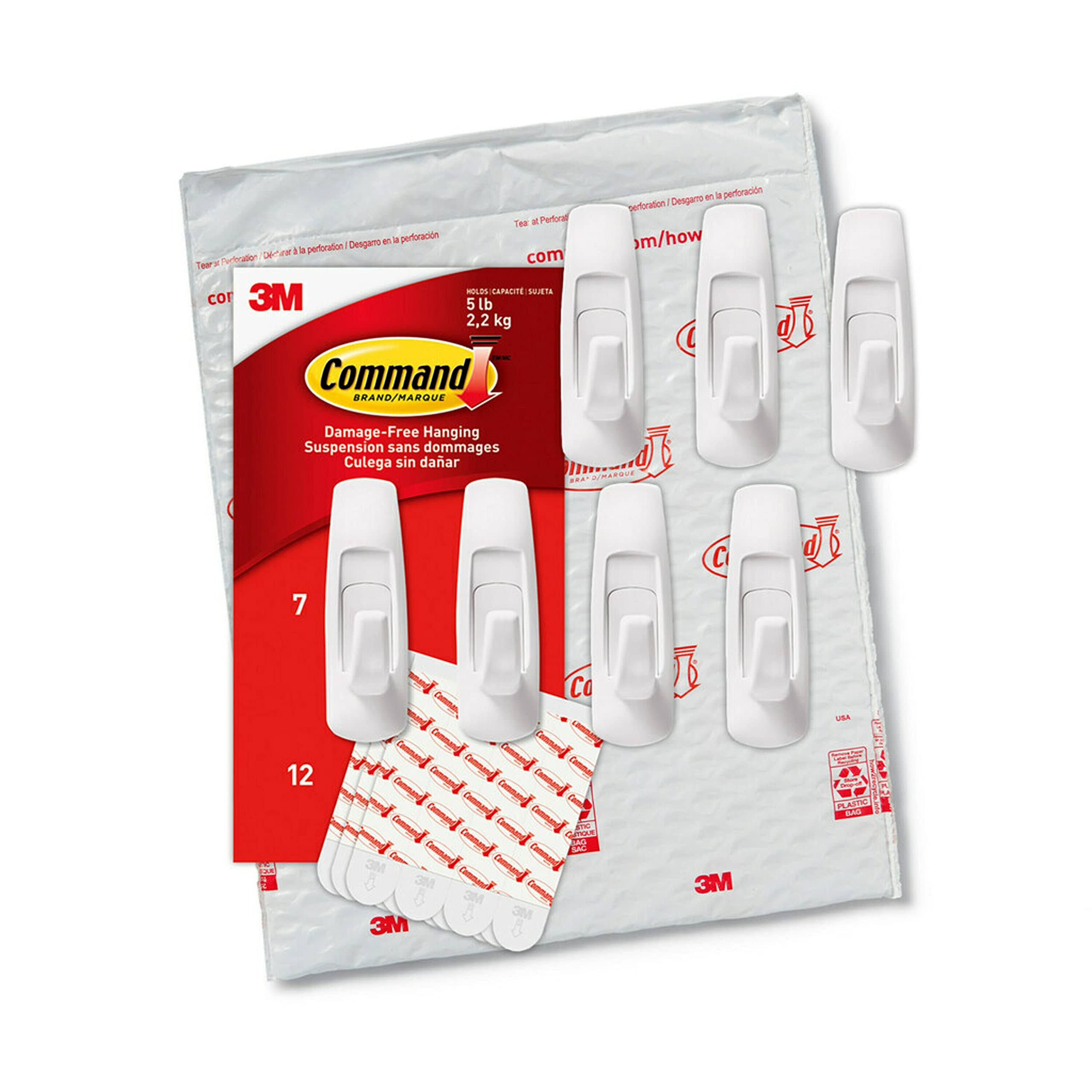 Command Large Utility Hooks, 7 Hooks, 12 Strips