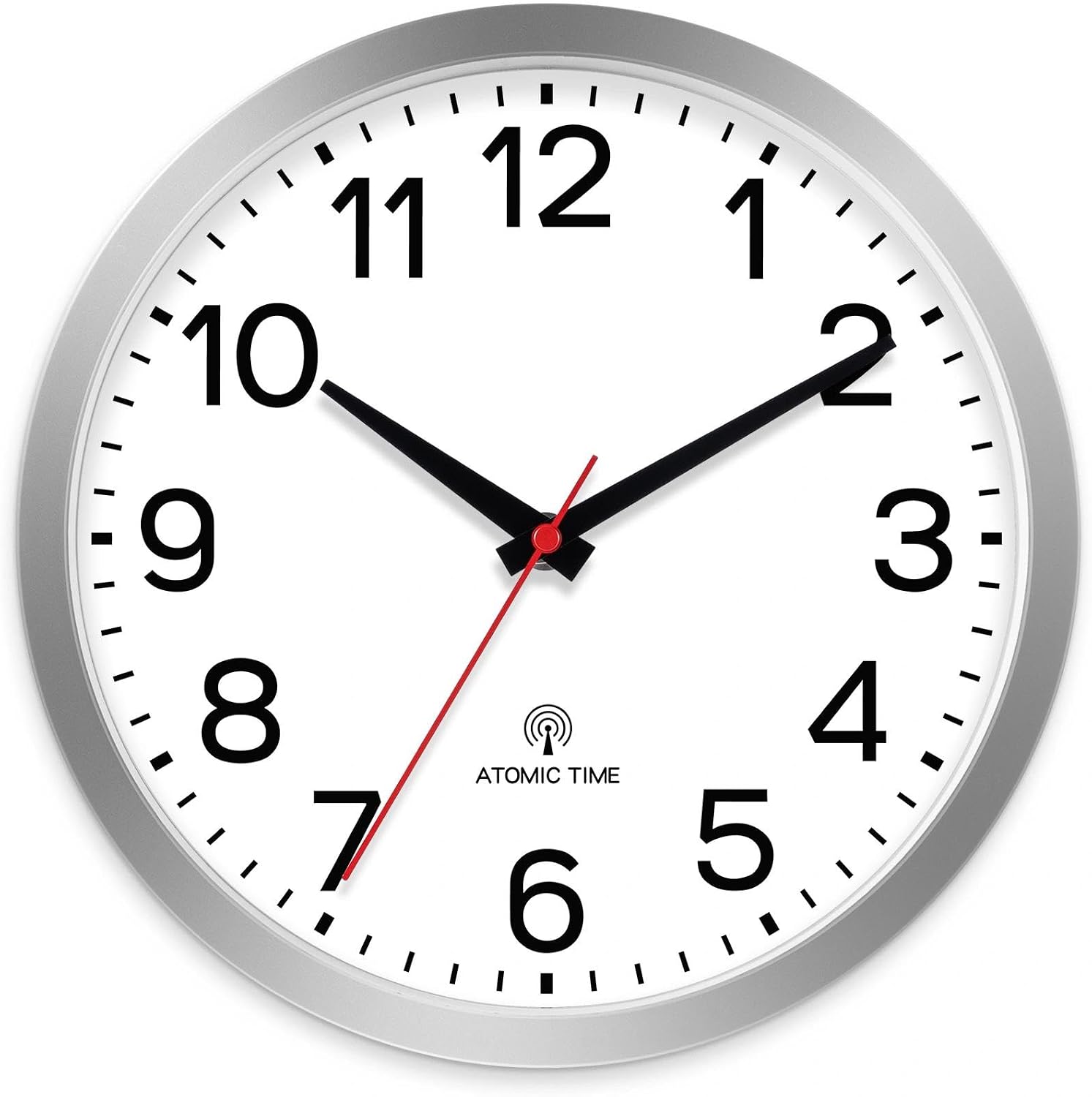 AKCISOT 10 Inch Wall Clock, Silent Battery Operated Analog Clock, Black |   Classroom |   Kitchen |   Office |   Easy to Read Numbers |   Garage