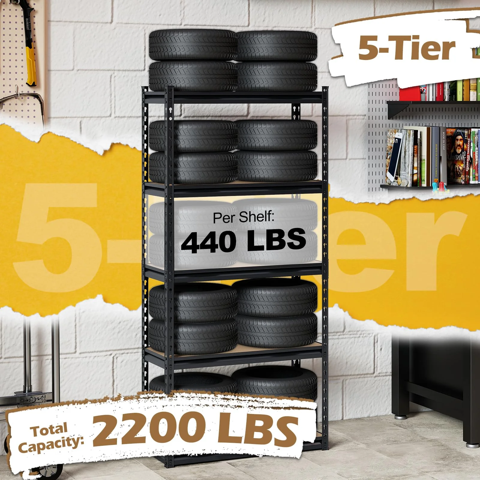 Tangkula 5-Tier Heavy Duty Garage Shelving Units w/Adjustable Utility Rack (30