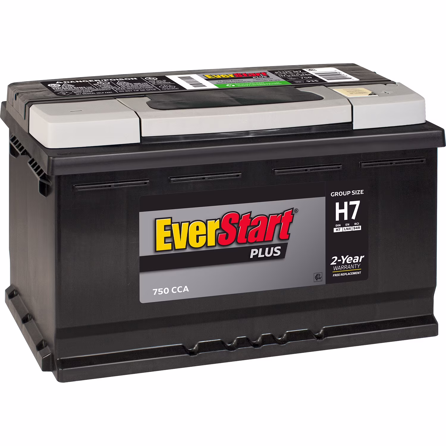 Plus Lead Acid Automotive Battery, Group Size H7 / LN4 / 94R 12 Volt, 750 CCA