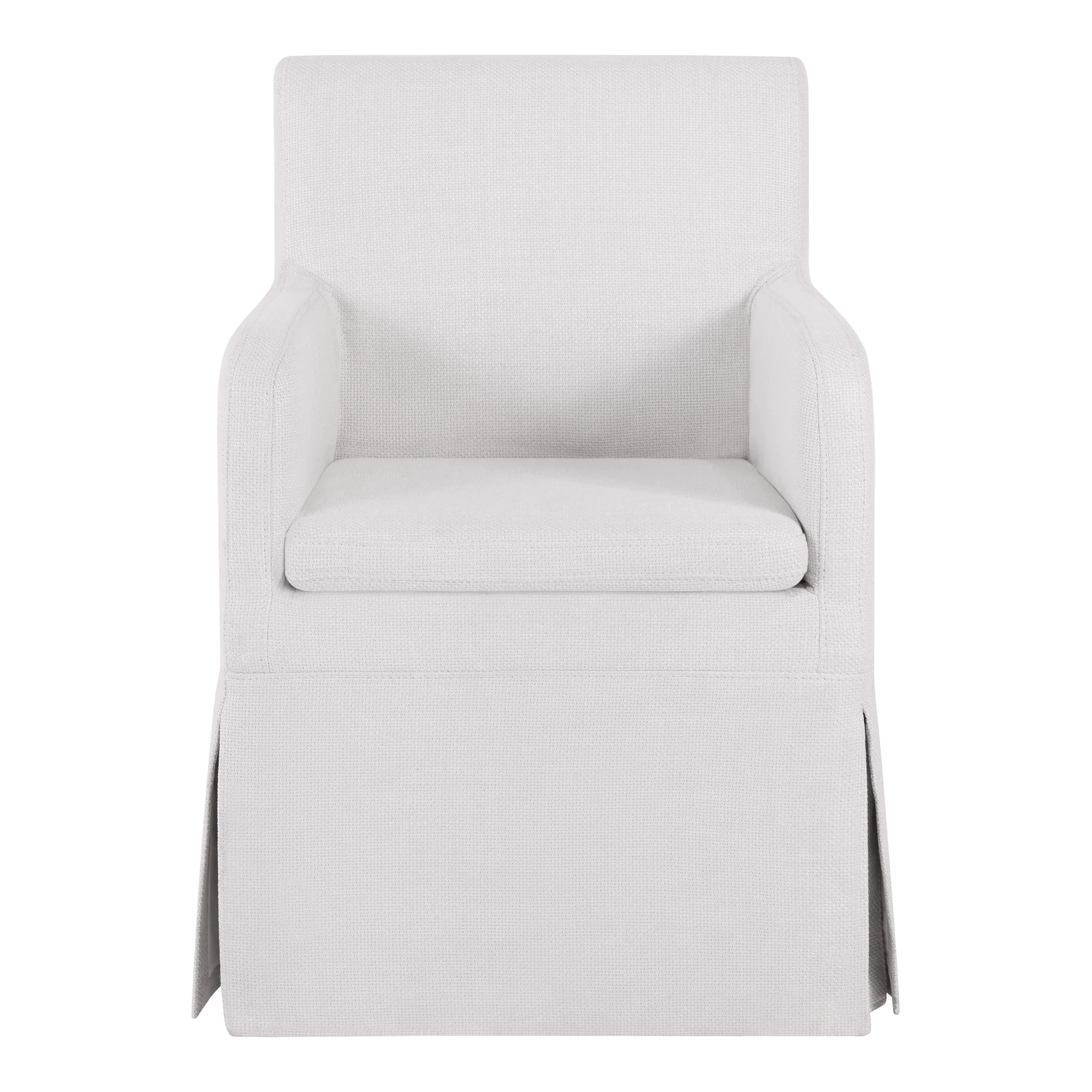 My Texas House Wren Slipcover Dining Chair with Rolling Caster Wheels, Cream