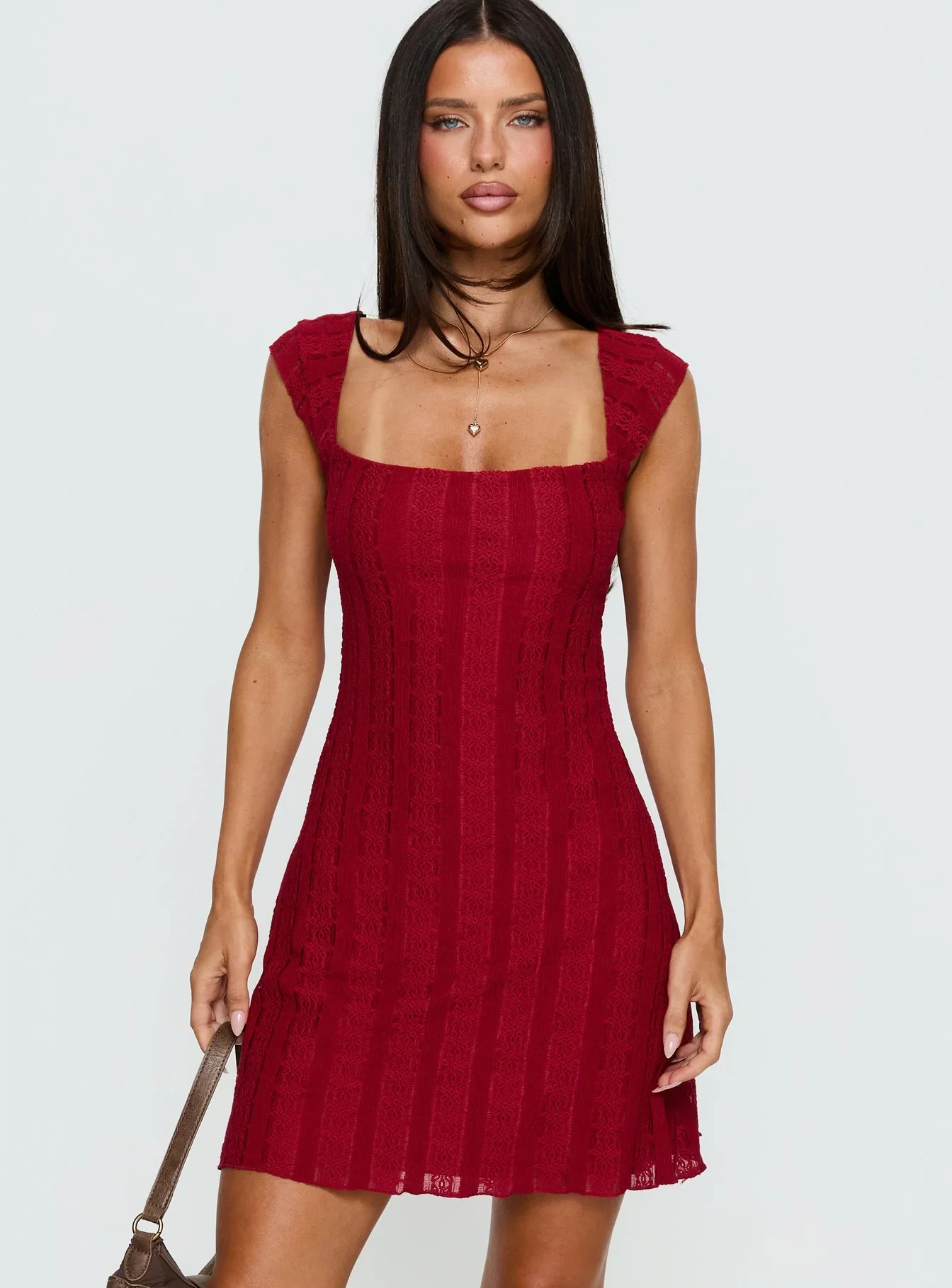 Kirrisen Textured Mini Dress Red