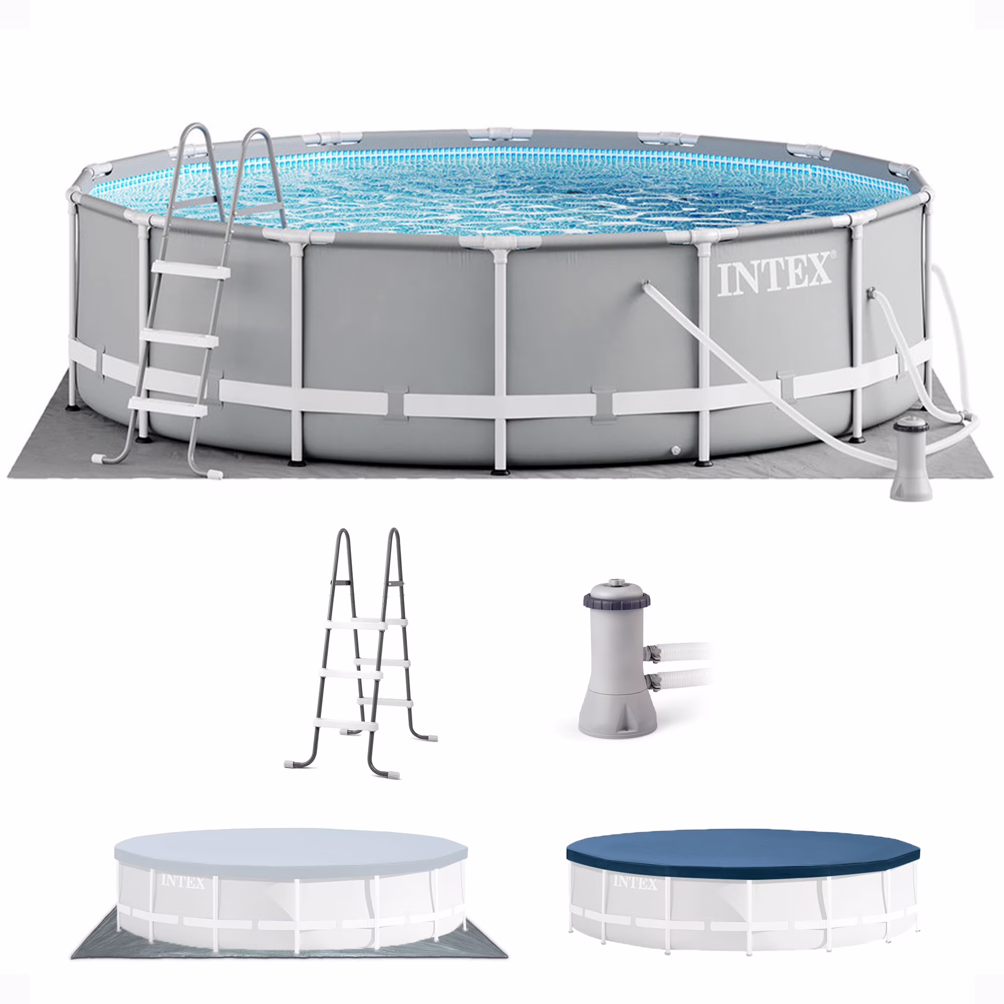 Intex 26719EH 14ft x 42in Prism Frame Above Ground Swimming Pool with Pump