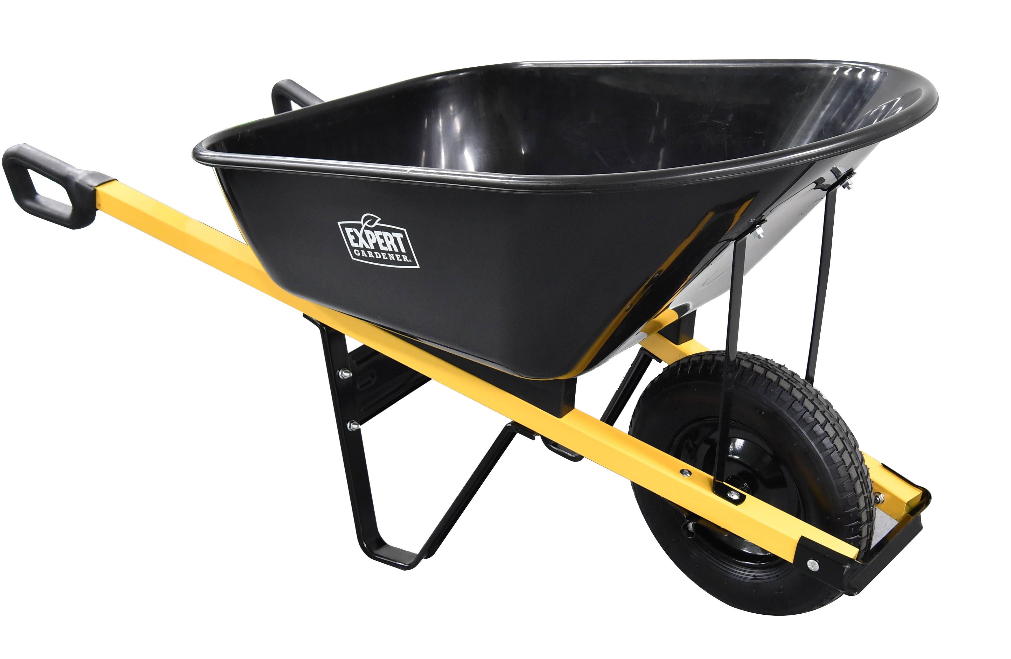 Expert Gardener 6 Cu. ft. Wheelbarrow Steel Tray Commercial Use(1 per Net Qty)(350 lb. Maximum Load Weight) EG13-402-005-02 Pneumatic Wheel