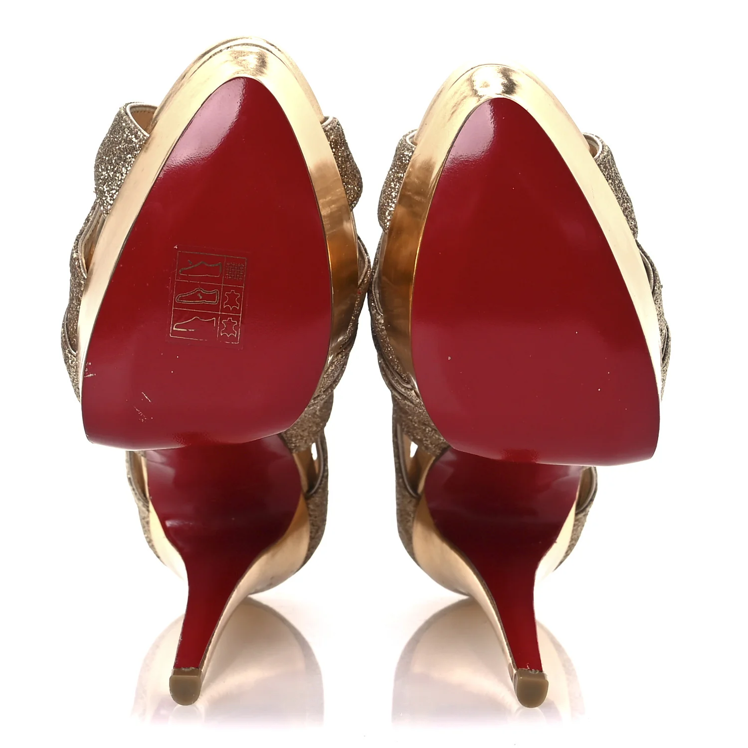 Glitter Mini Specchio Balota Platform Sandals 37.5 Gold