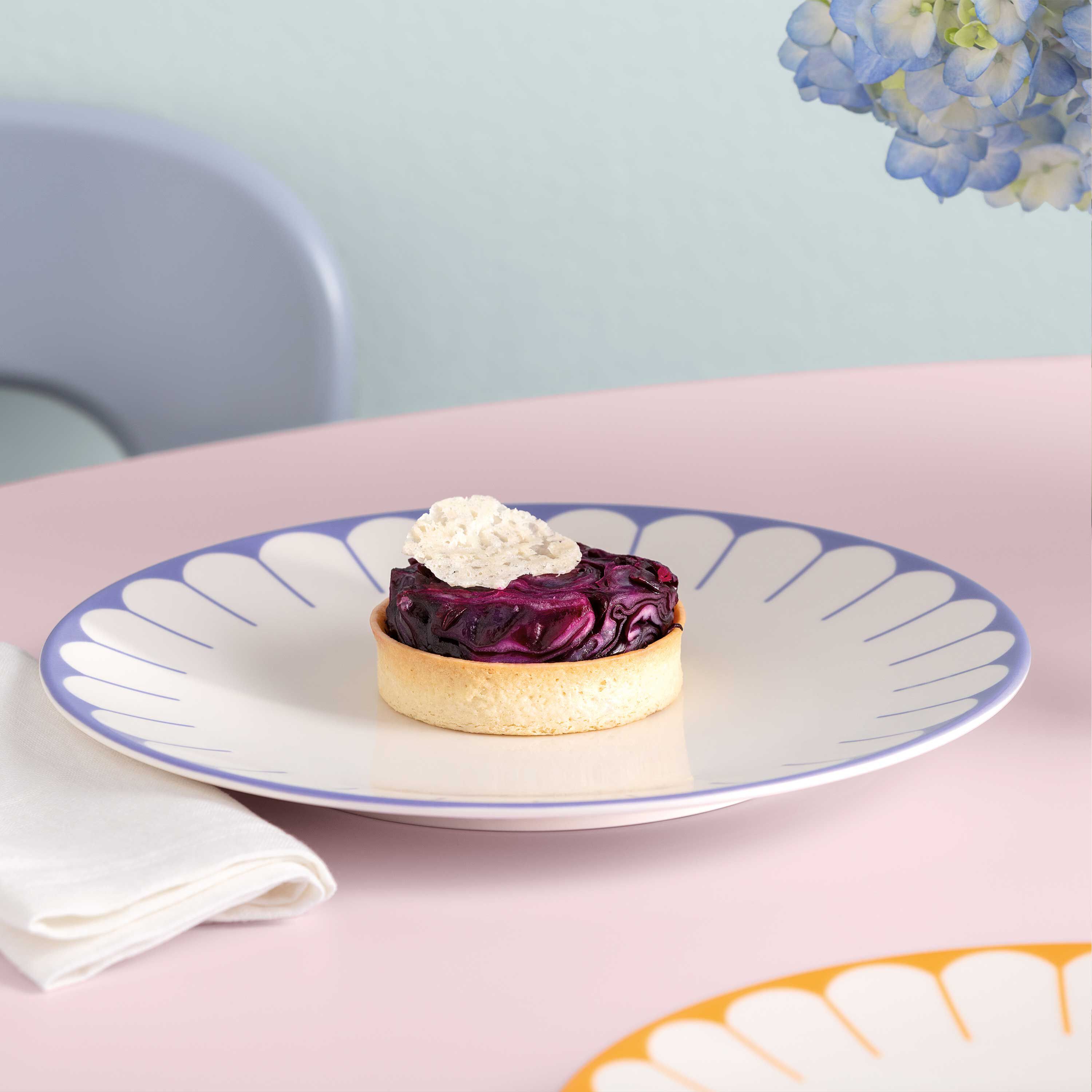 Fleur Dinner plate - Blue, 10.5'', Premium Porcelain