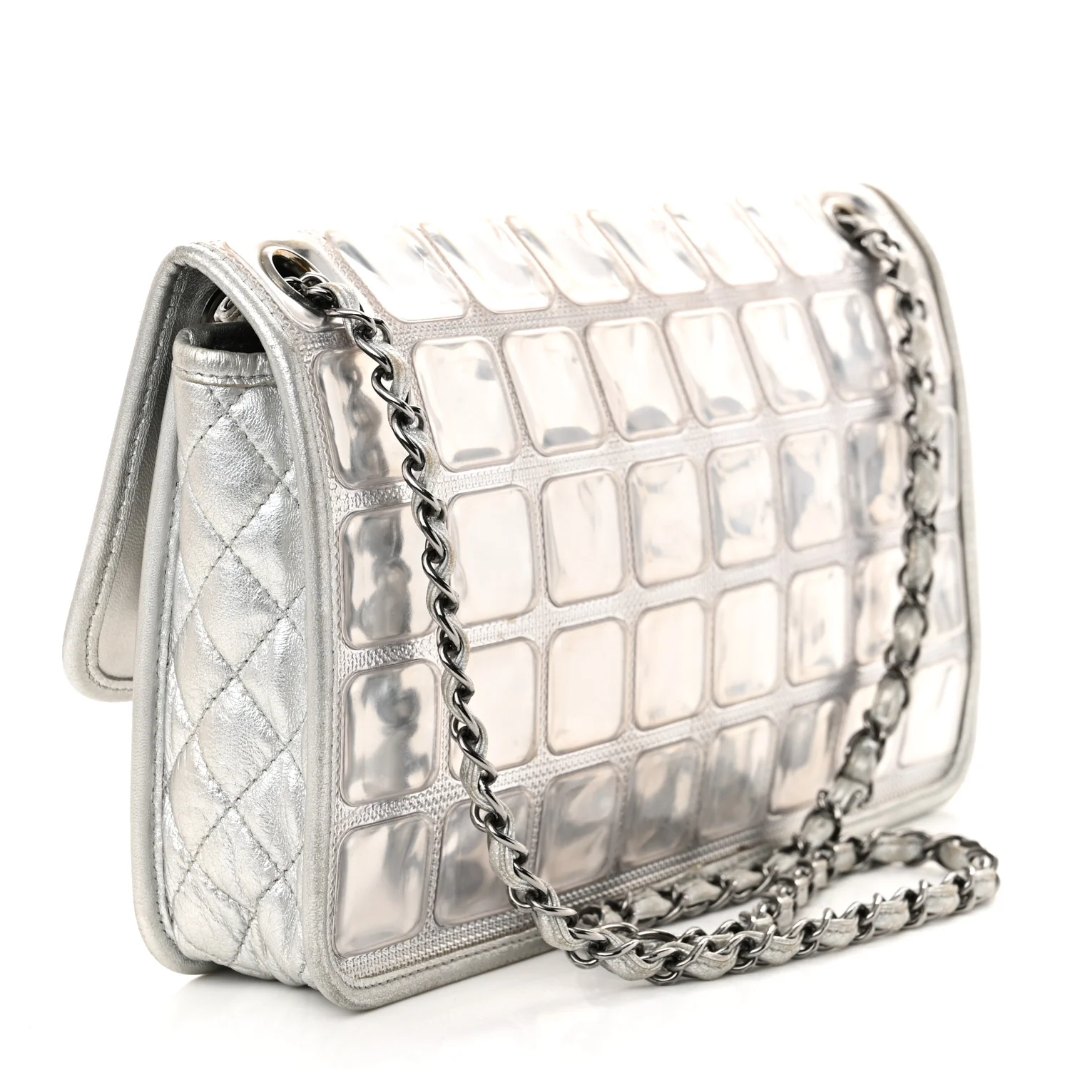 Vinyl Large Ice Cube Flap Silver