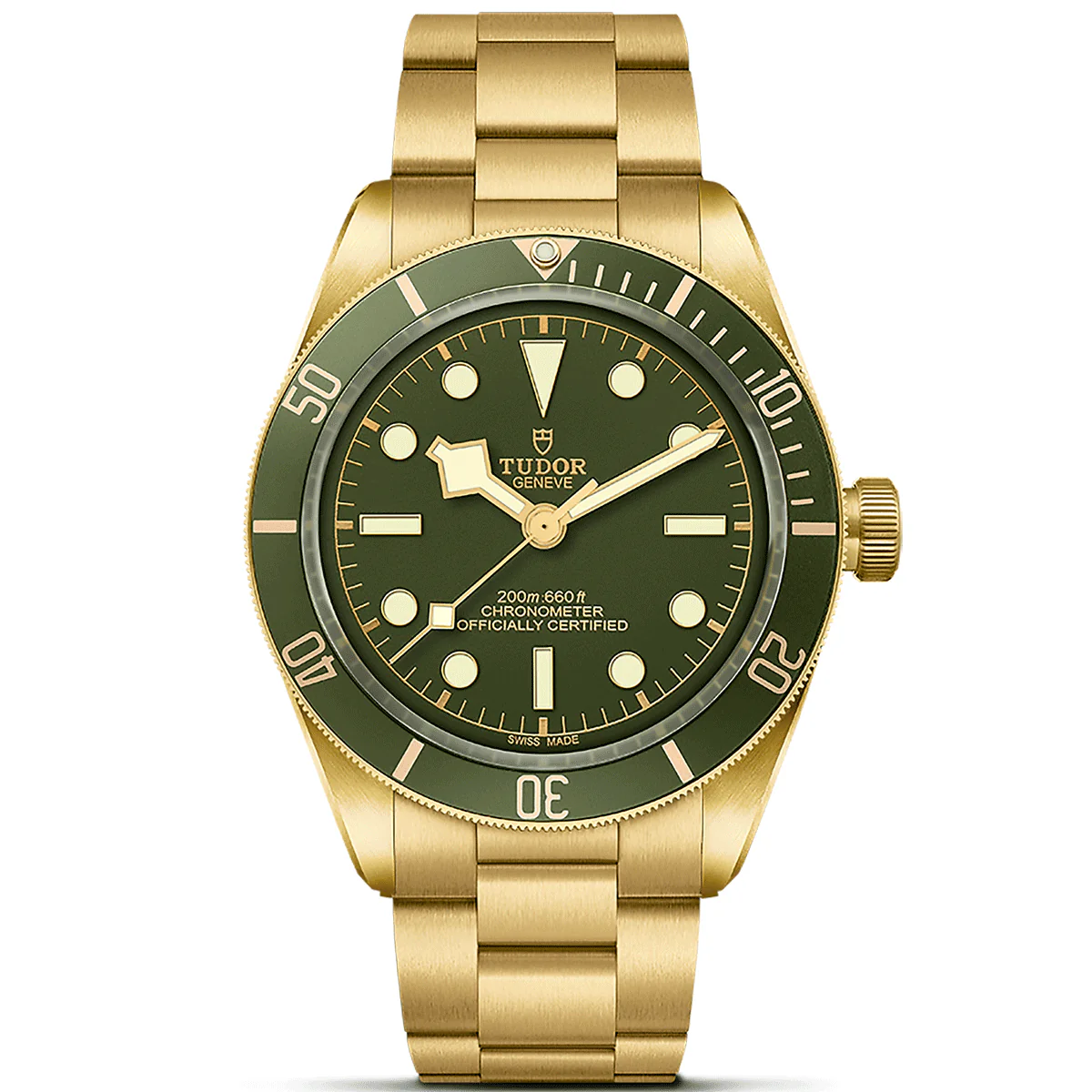 [Super Clone]Black Bay 58 18K 39mm 18ct Yellow Gold Green Dial Bracelet Watch
