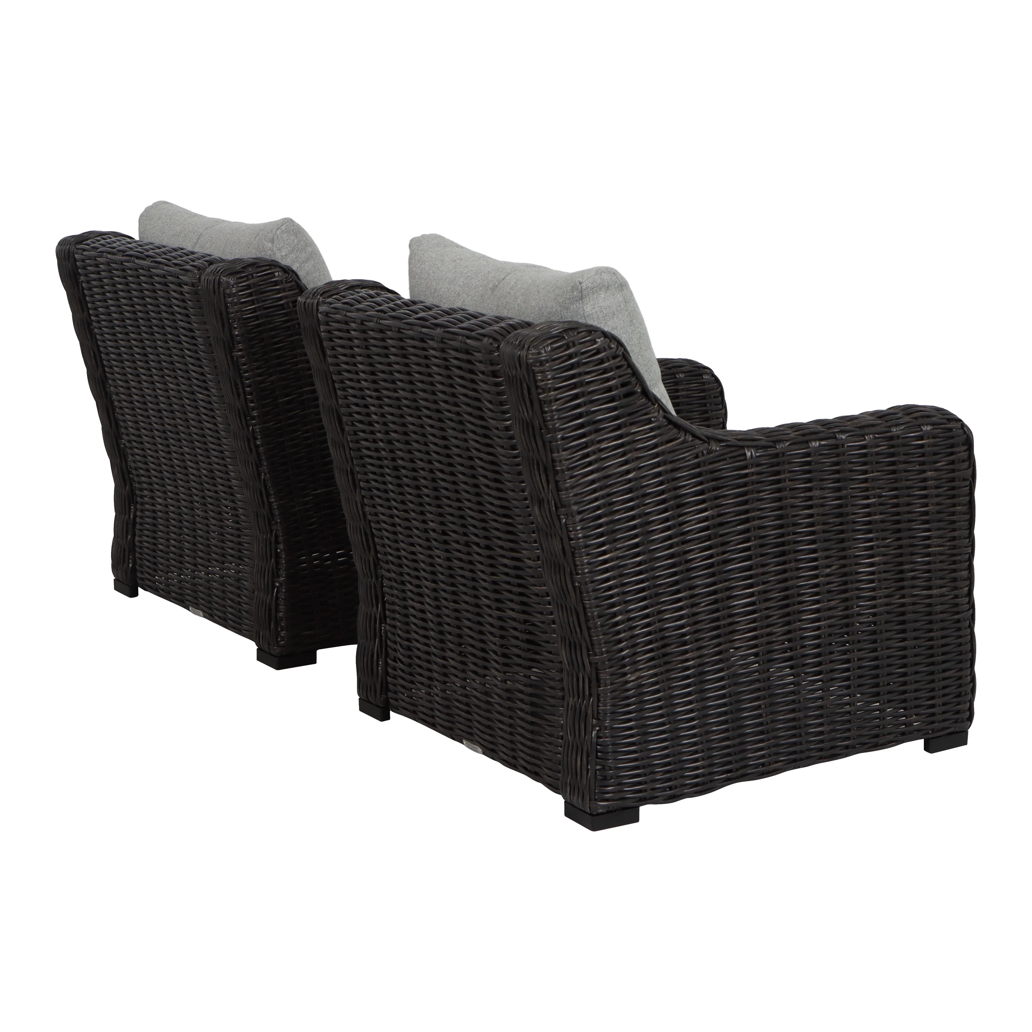 Better Homes & Gardens Bellamy  2-Pack Outdoor Wicker Club Lounge Patio Chairs, Dark Brown