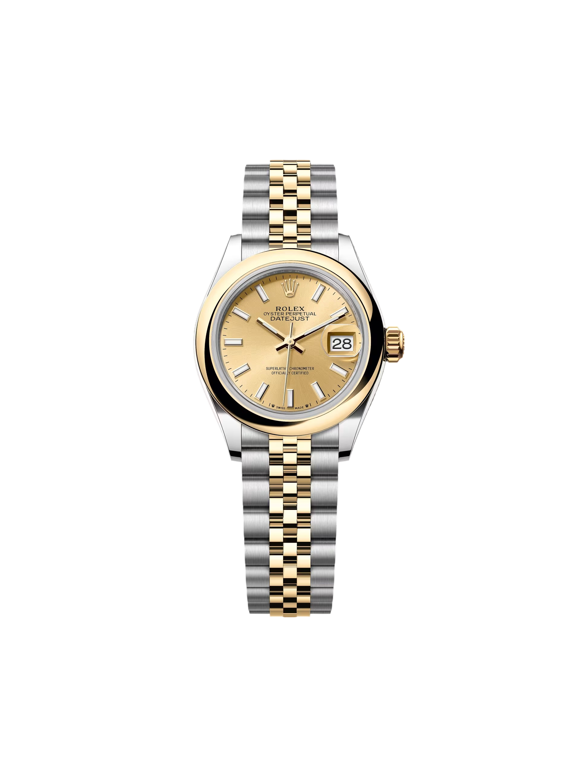 【Super Clone】RLX Lady-Datejust 28mm  279163 Champagne Dial Oyster Bracelet
