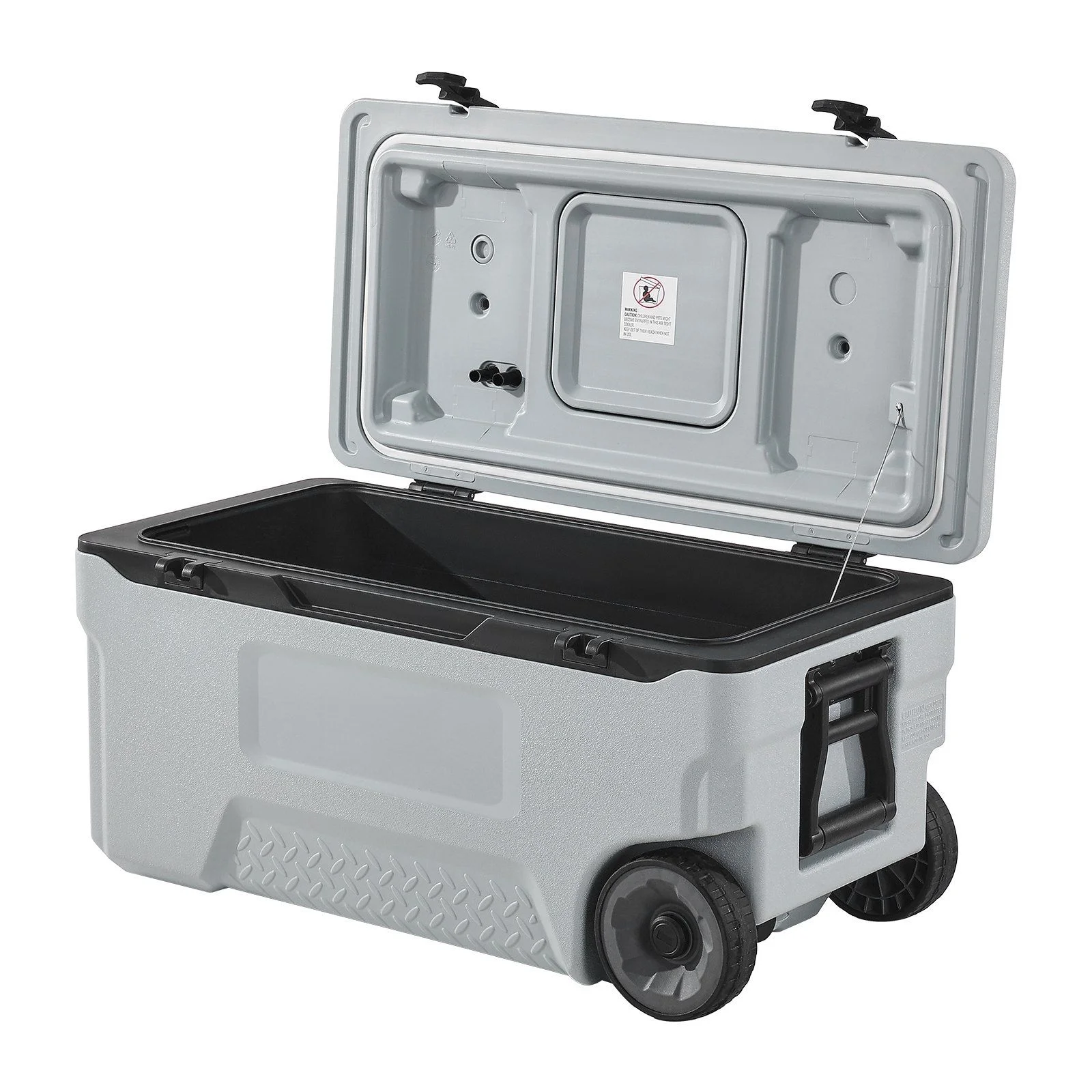 Portable Wheel Cooler 74 quarts, 120 tank capacity, insulated rolling cooler with cup holder for outdoor, camping, beach and picnic use - Image 9
