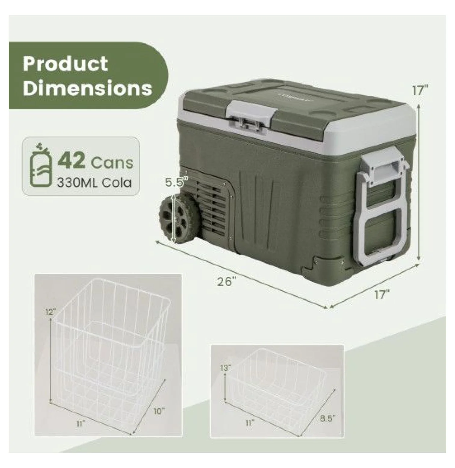 12V Car Refrigerator Portable Fridge 35L/50L Electric Cooler, Adjustable Temp -4�H~68�H, DC 12/24V AC 100-240V, for Road Trips, Camping, Food Preservation(35LA) - Image 4