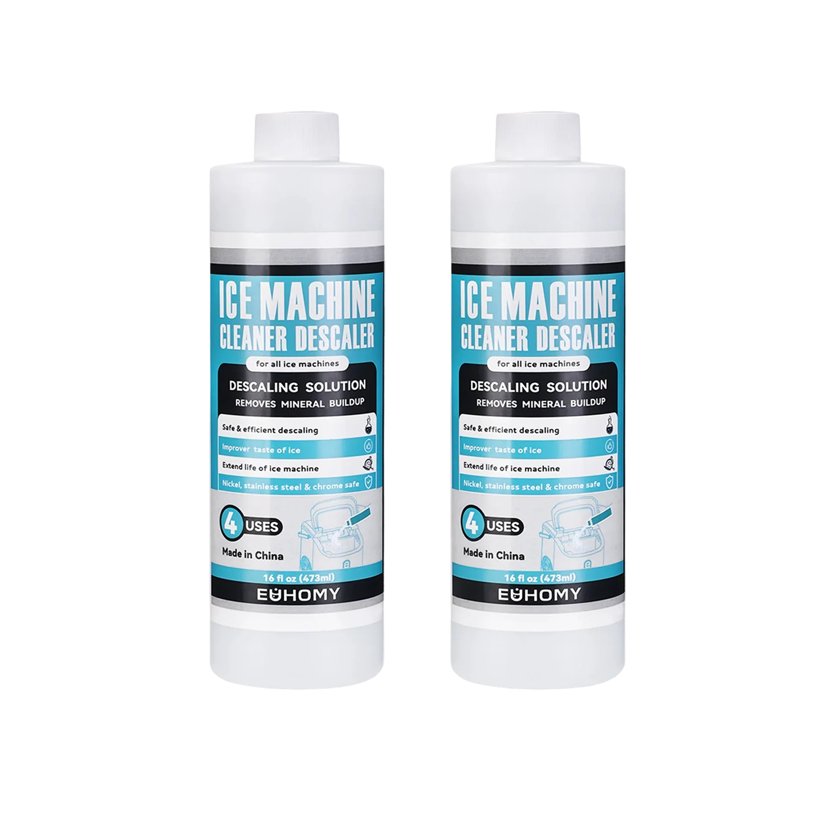 Euhomy Ice Maker Cleaner - 16/32 Fl OZ, Safe and Odor Free,  Powerful Cleansing, Universal Compatibility for Ice Makers