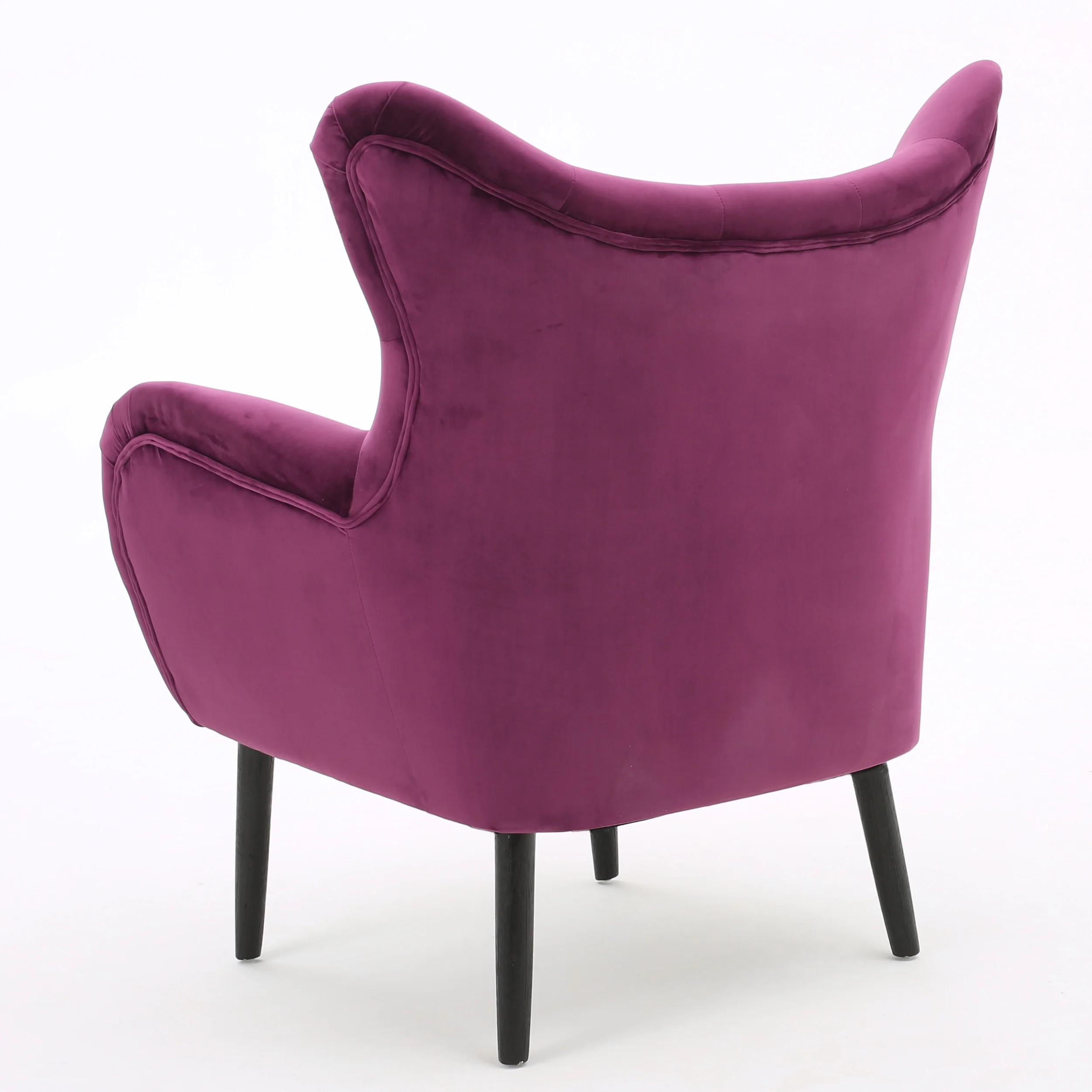 Noble House Simon Velvet Wingback Chair, Purple