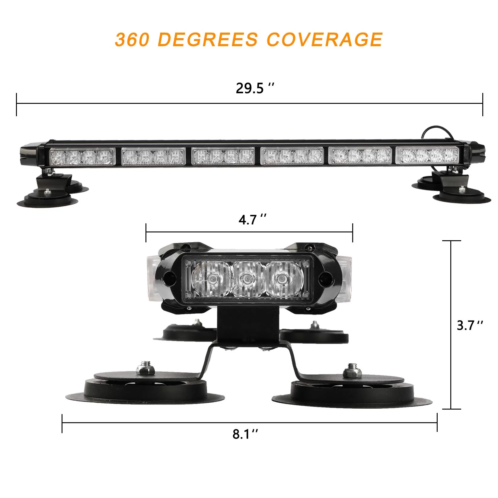 ASPL 29.5 54 LED Strobe Light Bar with Magnetic Base