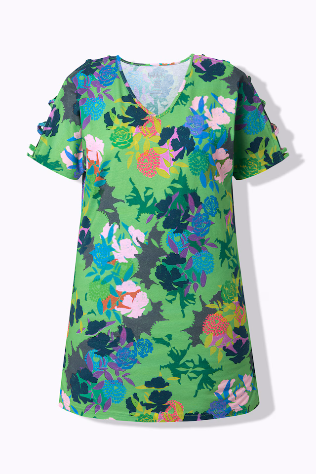 Bright Floral Knit Tunic Tee