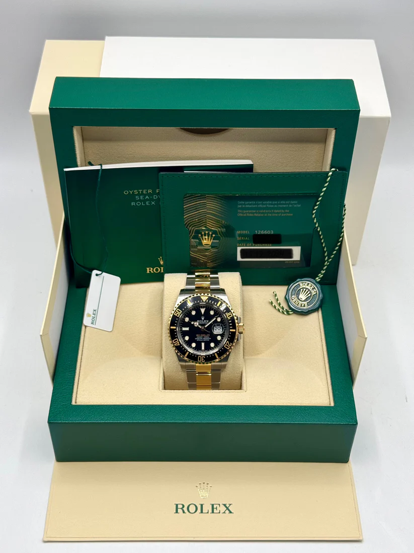 [Super Clone]Rolex Sea-Dweller 126603 Solid Gold & Oystersteel Black Dial Men’s Watch