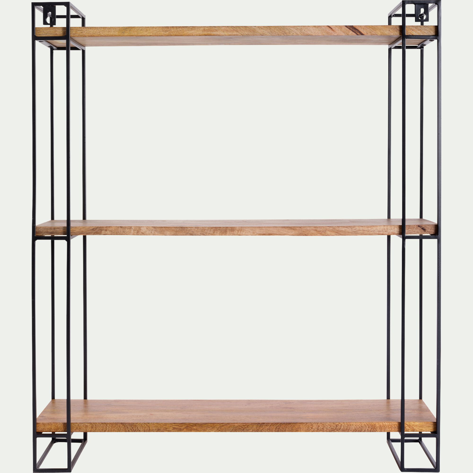 AMALYA - Etagère murale en bois et métal - bois clair L66xl19xH77,5cm