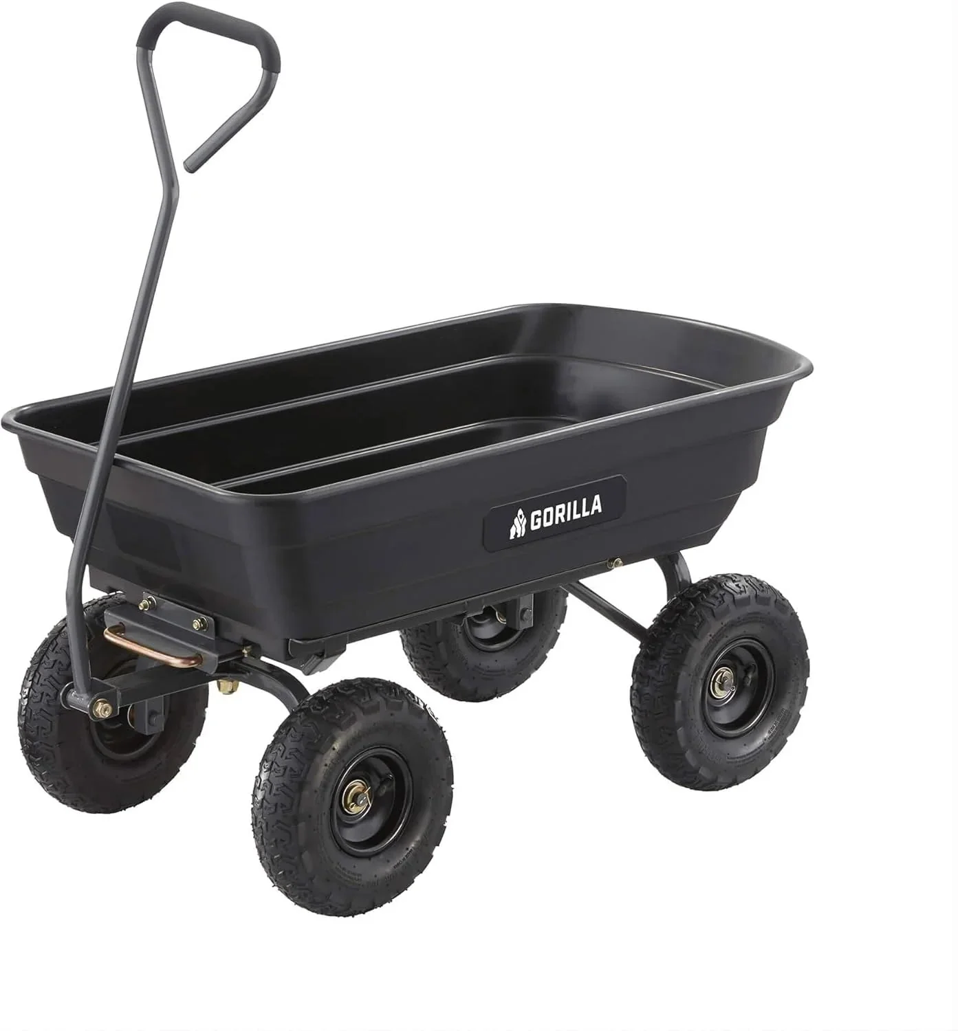 Heavy Duty Poly Utility Dump Wagon Garden Cart W/pneumatic Tires, 6 Cu ft - 1200 lb Capacity Outdoor Wheelbarrow for Yard, Landscaping &…