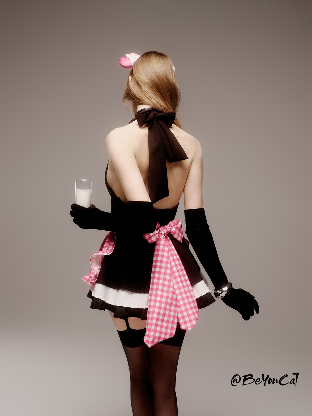 Bu You Cat: Cartoon Kitten Apron Maid Cosplay Uniform Set