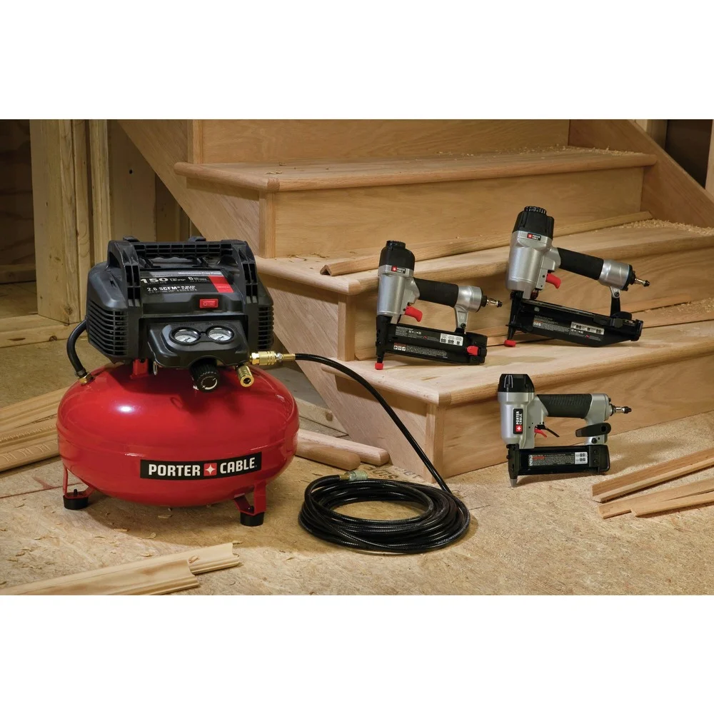 Restored PCFP3KITR 3-Piece Nailer and 0.8 HP 6 Gallon Oil-Free Pancake Air Compressor Combo Kit (Refurbished) - Image 7